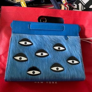 Min & Mon Blue Crossbody Bag with Eye Design